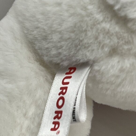 Aurora Christmas Holiday Merry Reindeer Festive Stuffed Animal White Red NWT - Picture 4 of 11